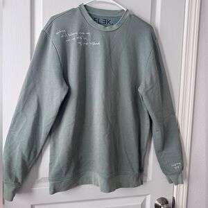 FLEK Sweatshirt w/ embroidered quote oversized S - Beautiful You - soft green